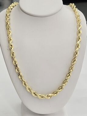 10k Real Gold Rope Chain 5.5 Mm 20 Inches